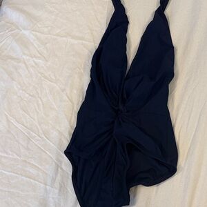 Elegant Navy Women's One Piece Swimsuit